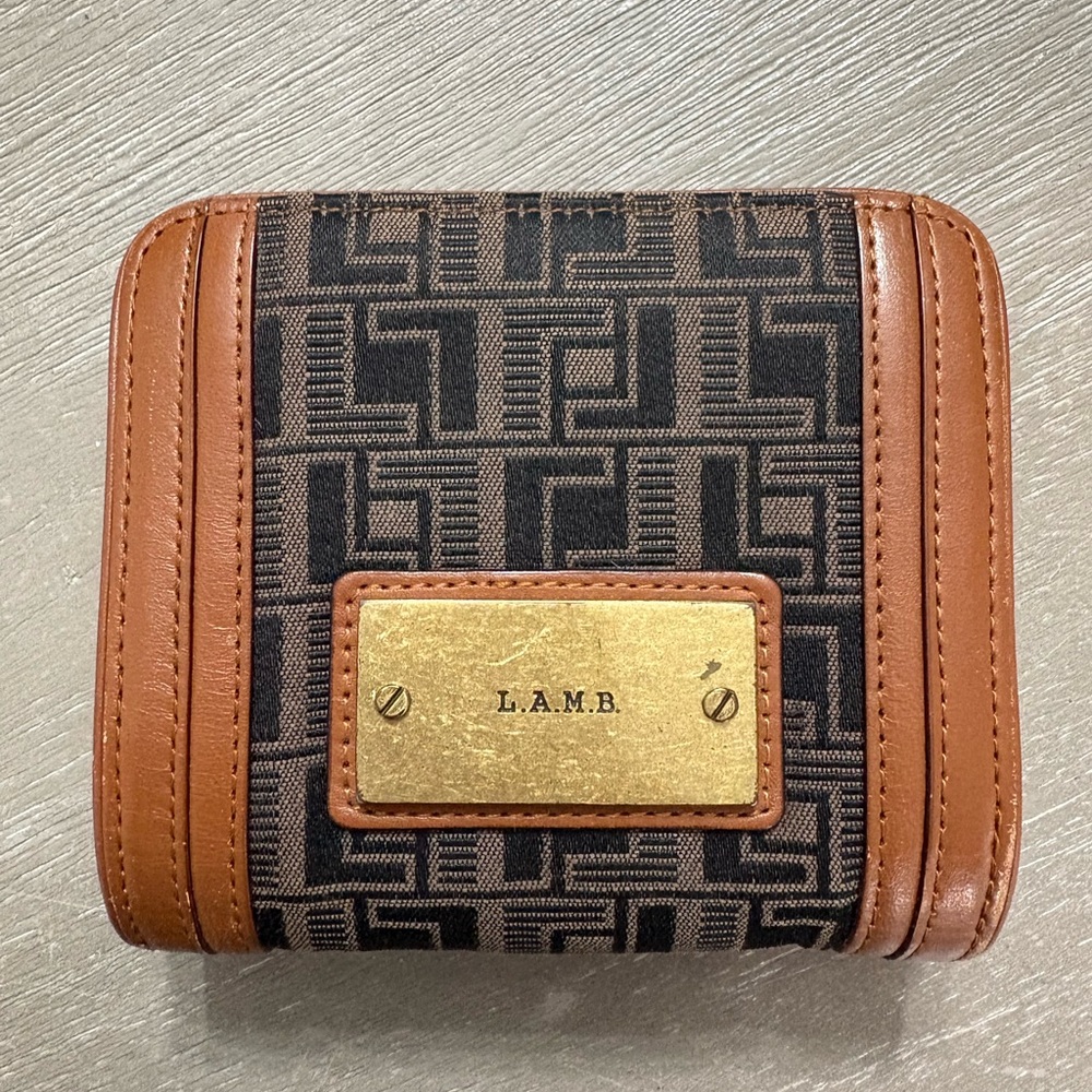 L.A.M.B. Geometric Black and Tan Wallet